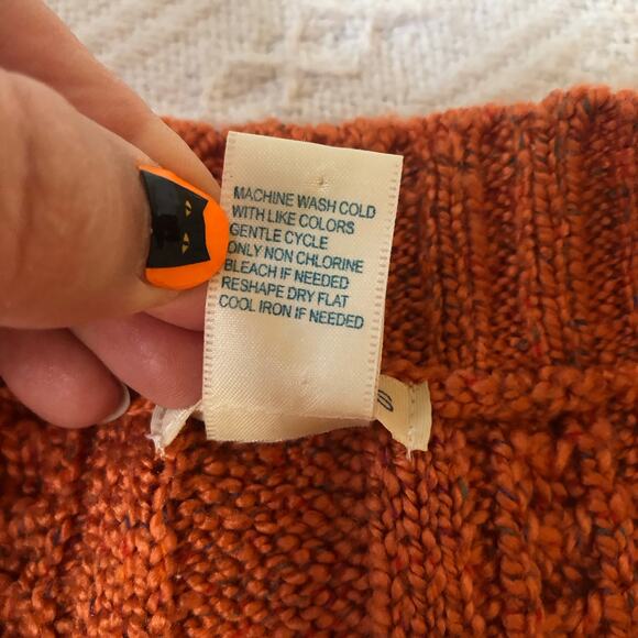 Maurices Rust Cable Knit V-Neck Sweater M Soft Grunge Bella Swan Cozy Knit Y2K - Picture 7 of 8